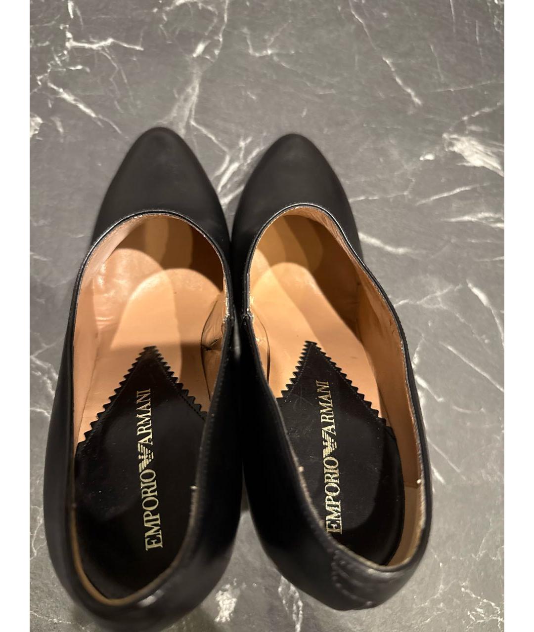 EMPORIO ARMANI Черные кожаные ботильоны, фото 3