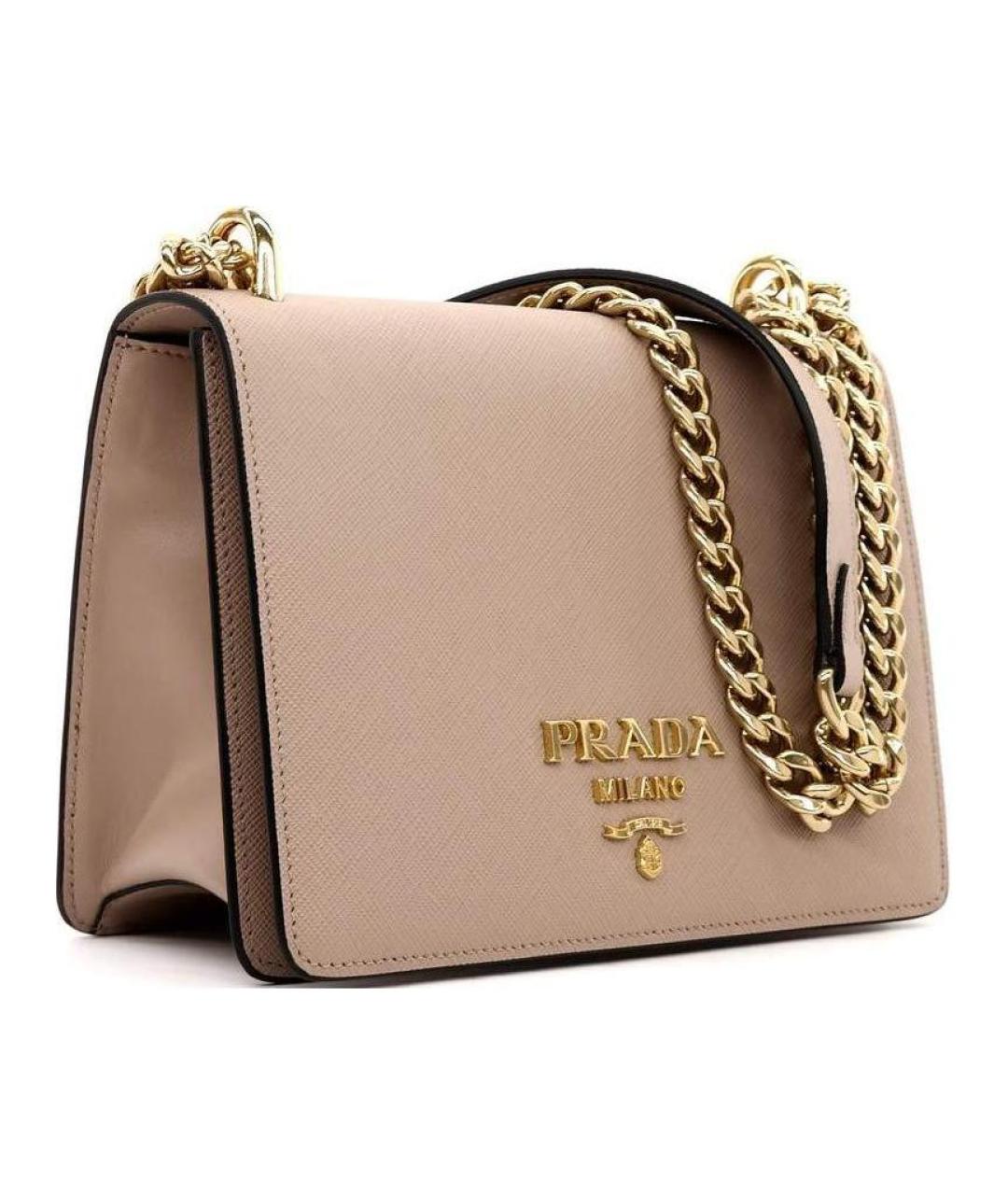PRADA Бежевая кожаная сумка через плечо, фото 2