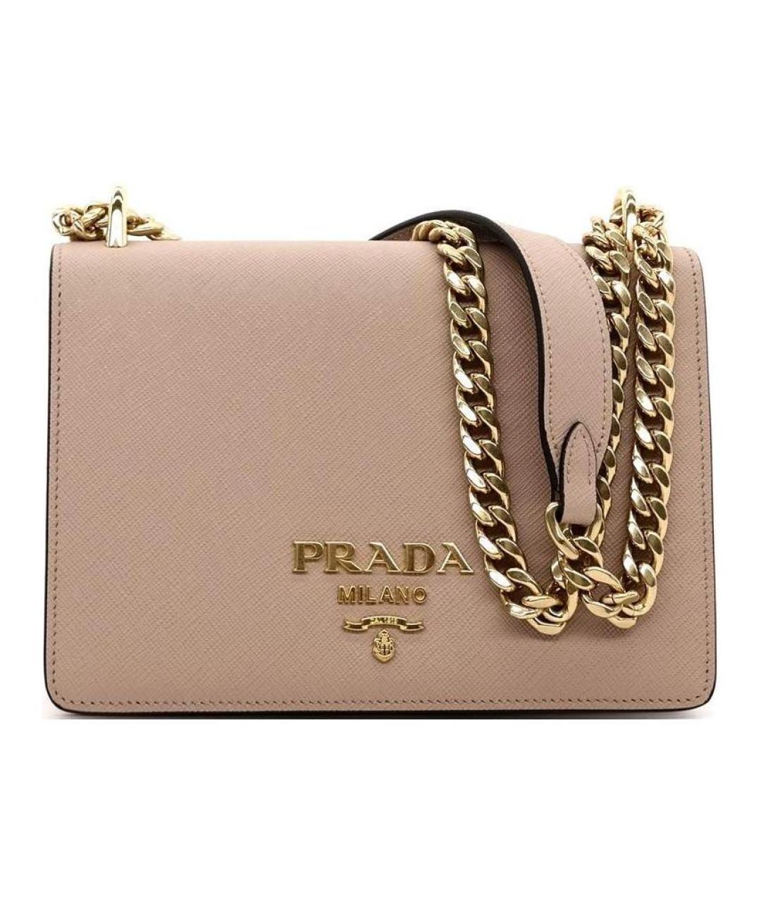 PRADA Бежевая кожаная сумка через плечо, фото 1