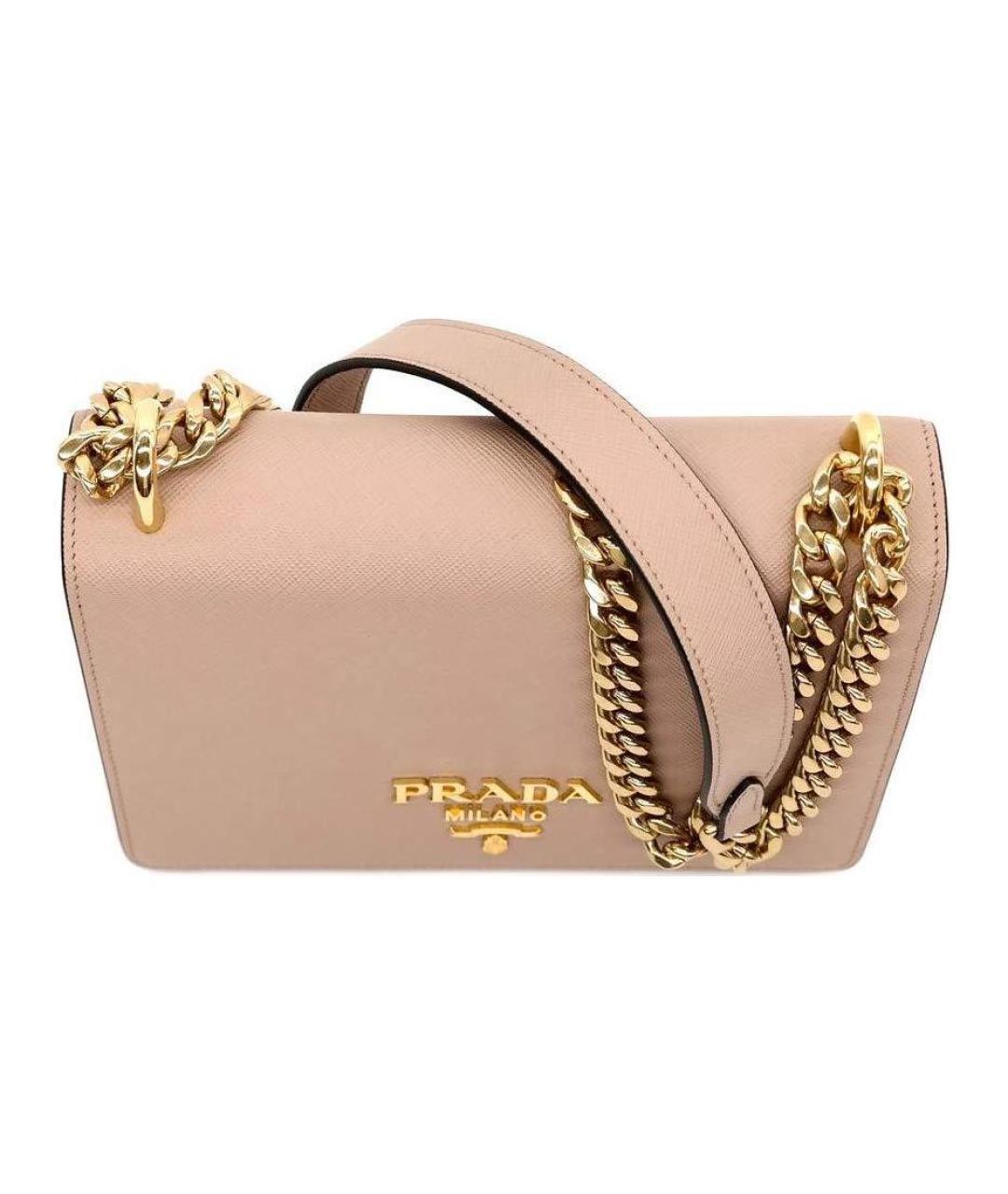 PRADA Бежевая кожаная сумка через плечо, фото 4