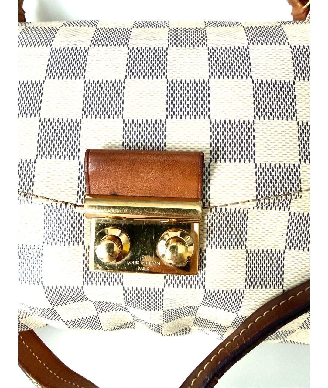LOUIS VUITTON Белая канва сумка с короткими ручками, фото 3