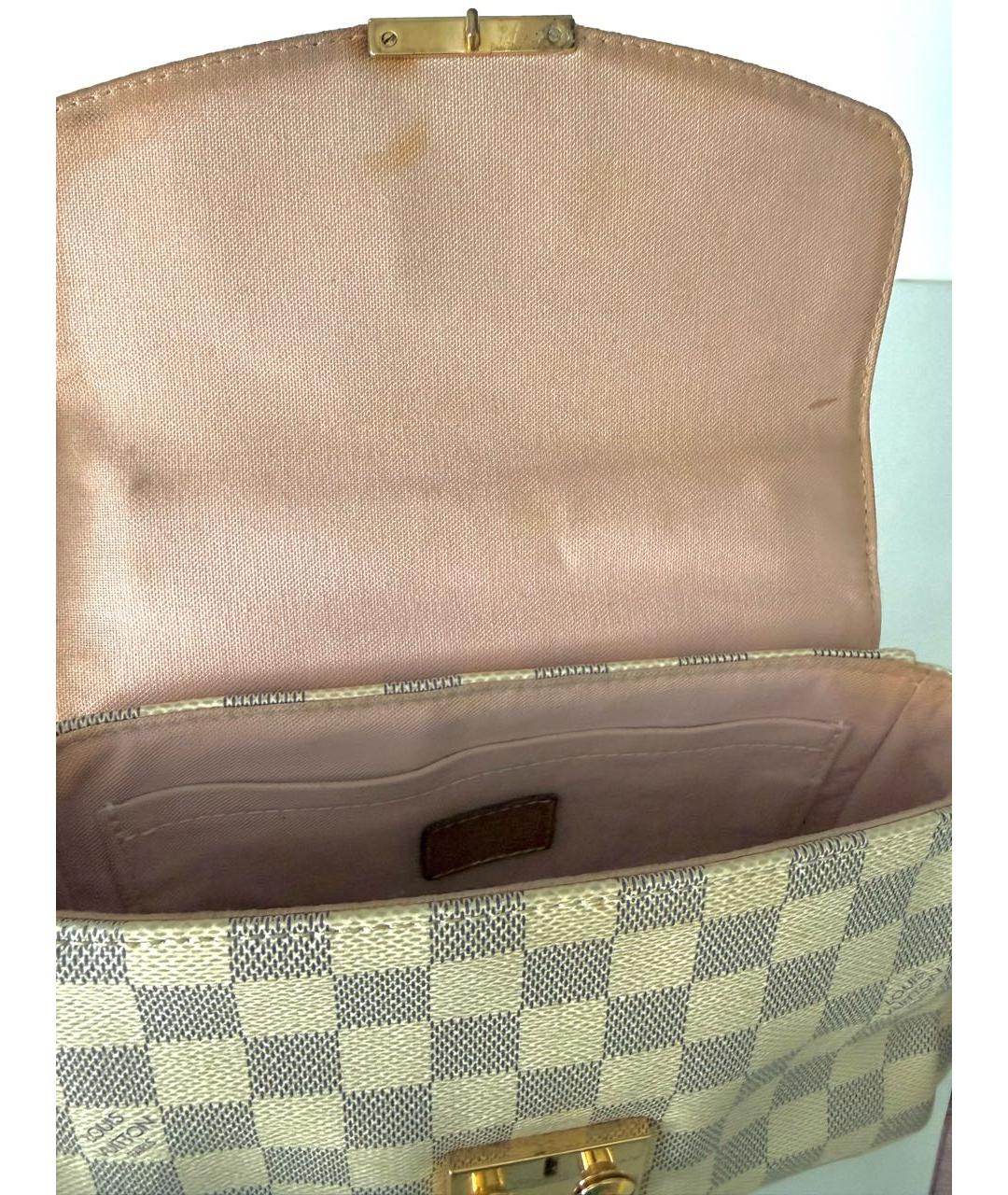LOUIS VUITTON Белая канва сумка с короткими ручками, фото 5