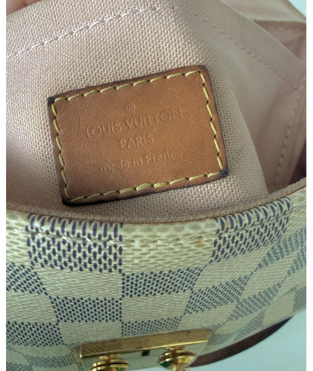 LOUIS VUITTON Белая канва сумка с короткими ручками, фото 6