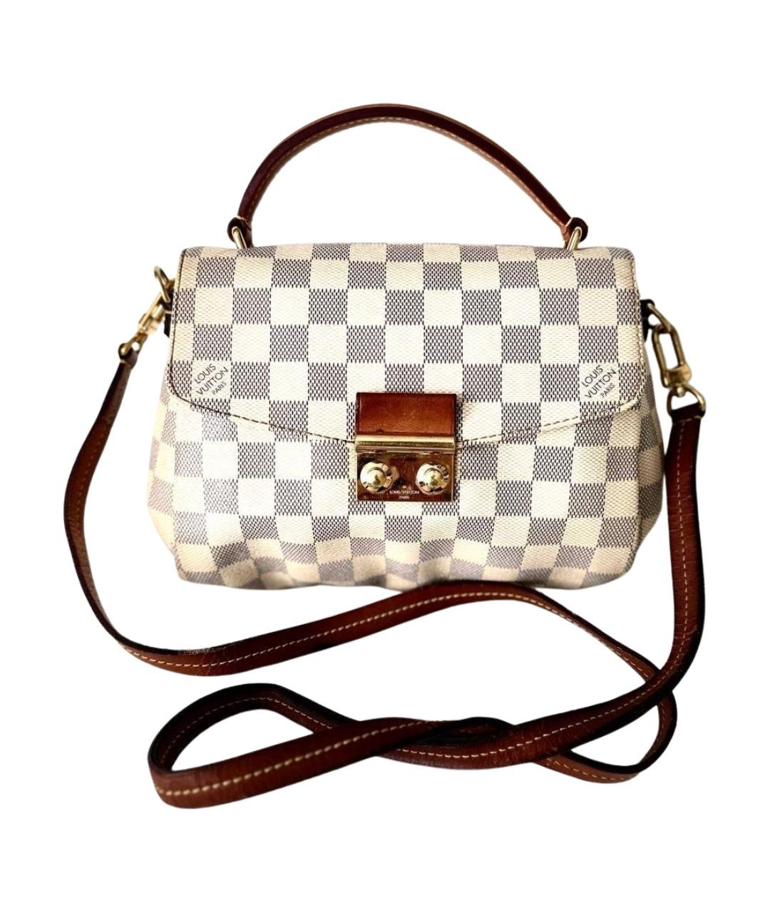LOUIS VUITTON Белая канва сумка с короткими ручками, фото 1