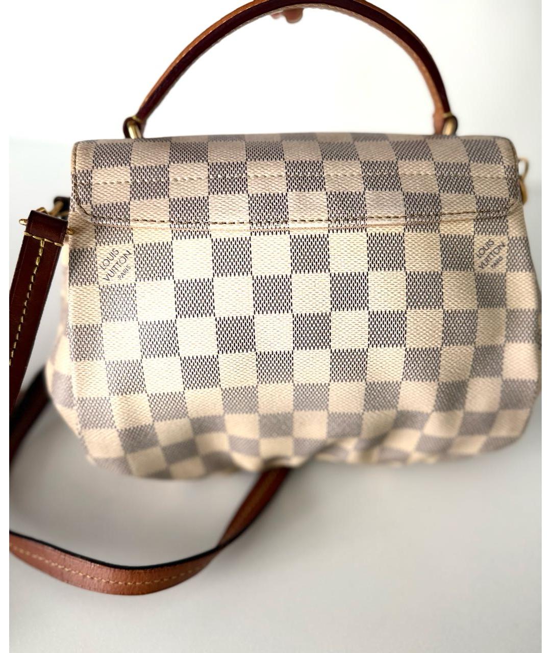 LOUIS VUITTON Белая канва сумка с короткими ручками, фото 2