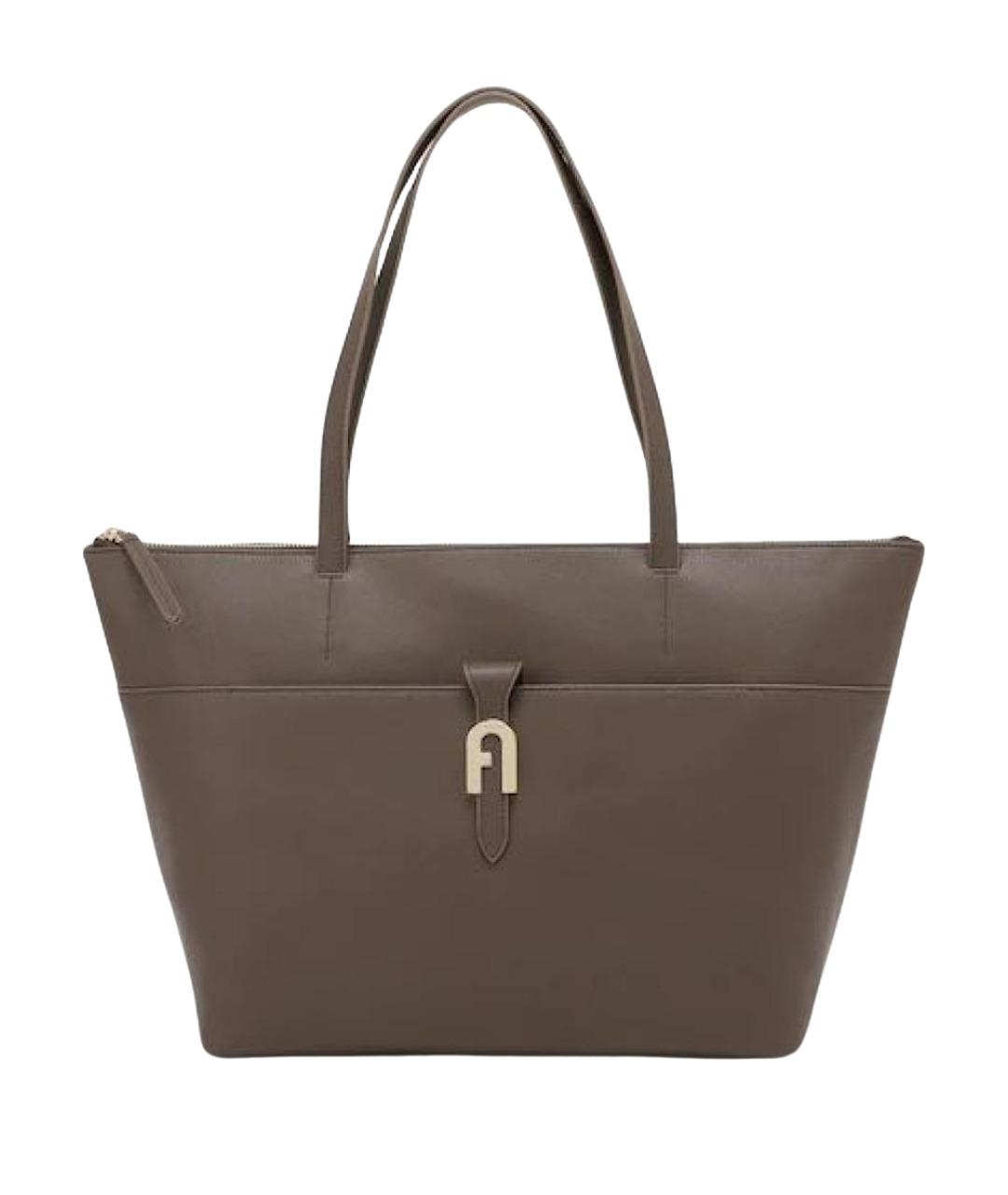 FURLA Коричневая сумка тоут, фото 1