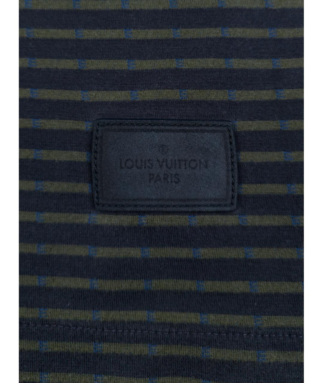 LOUIS VUITTON Зеленая хлопко-эластановая футболка, фото 6