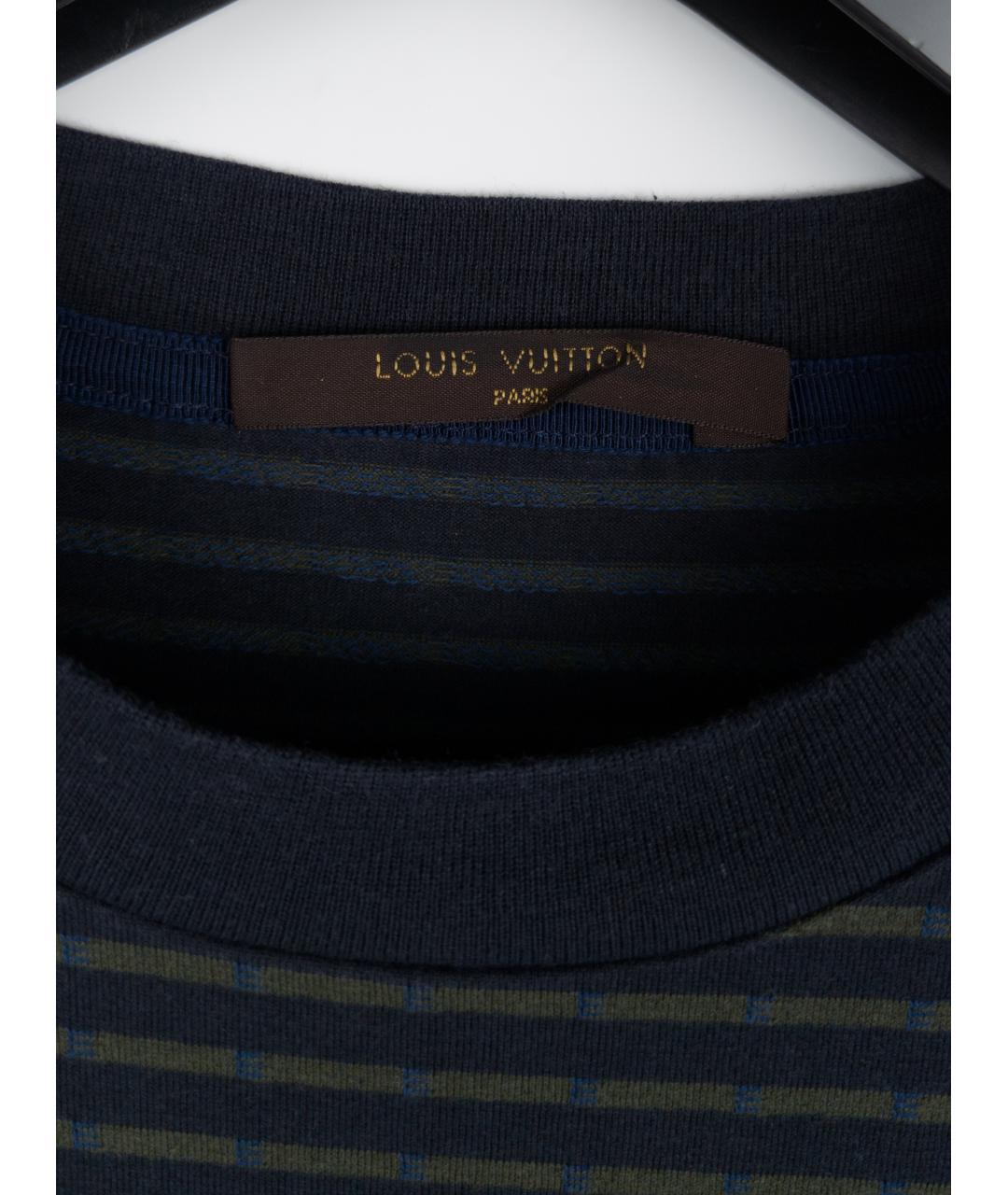 LOUIS VUITTON Зеленая хлопко-эластановая футболка, фото 4