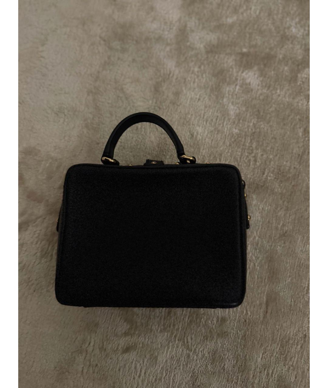 DOLCE&GABBANA Черная кожаная сумка с короткими ручками, фото 2