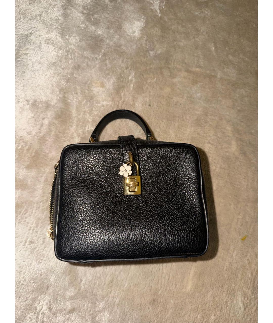 DOLCE&GABBANA Черная кожаная сумка с короткими ручками, фото 5