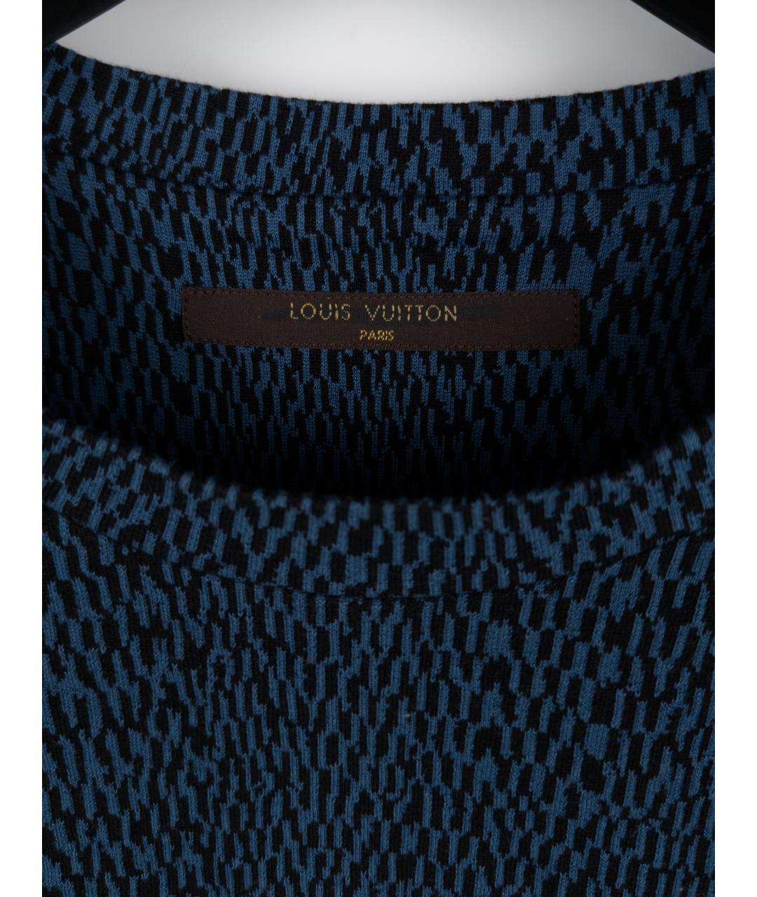 LOUIS VUITTON Синяя хлопковая футболка, фото 4