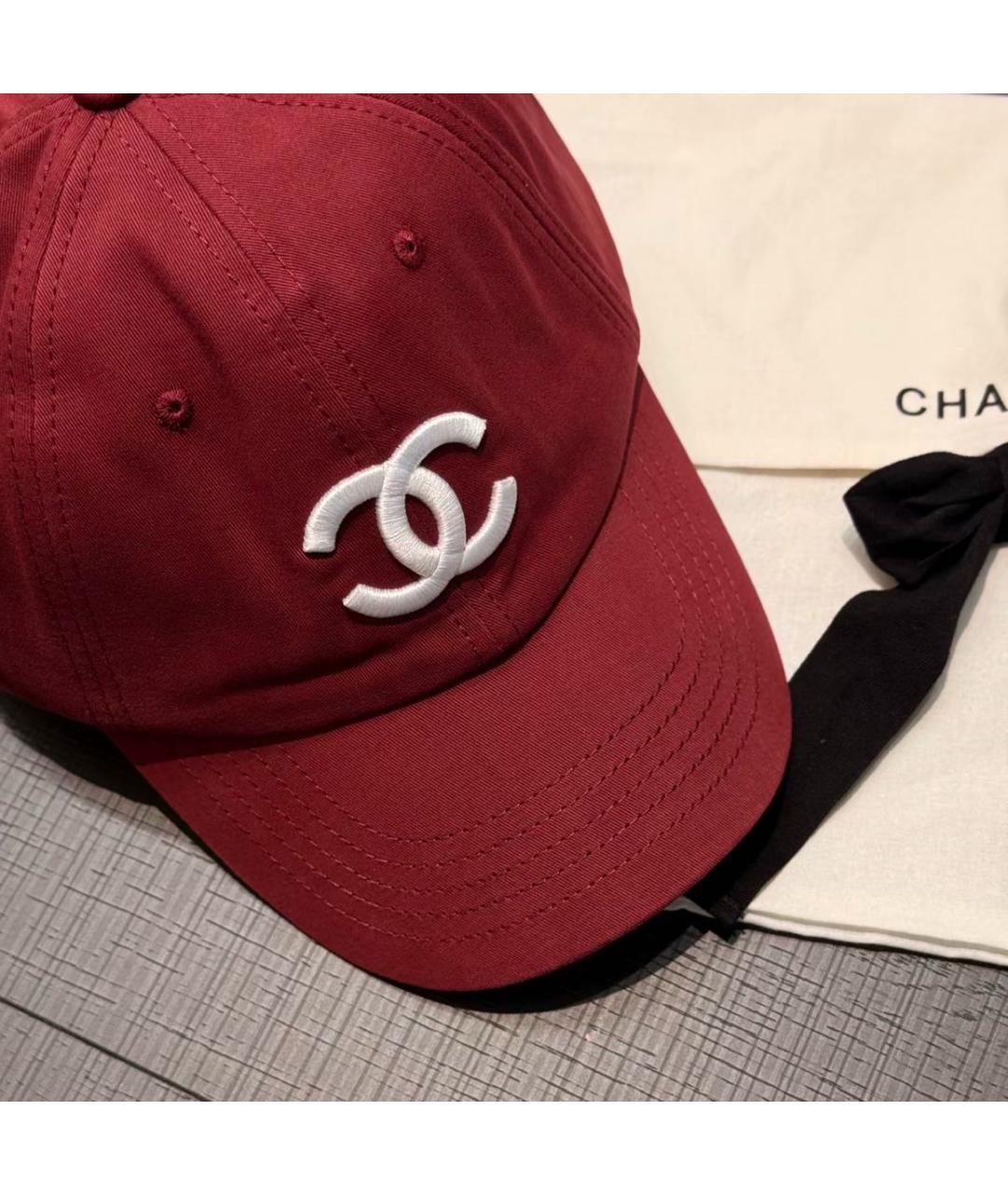 CHANEL Бордовая кепка, фото 4