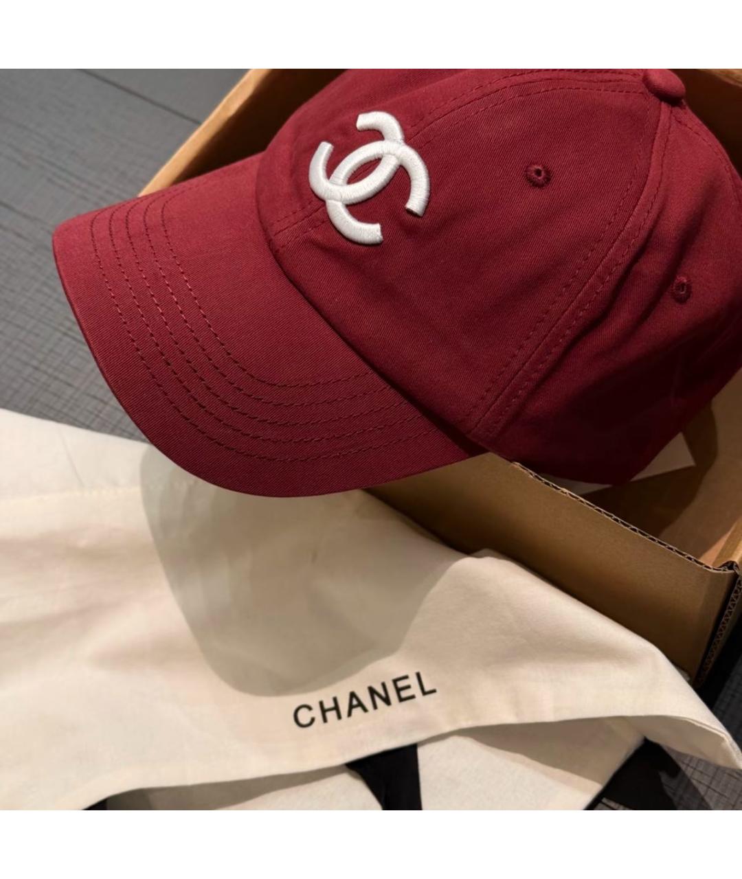 CHANEL Бордовая кепка, фото 3