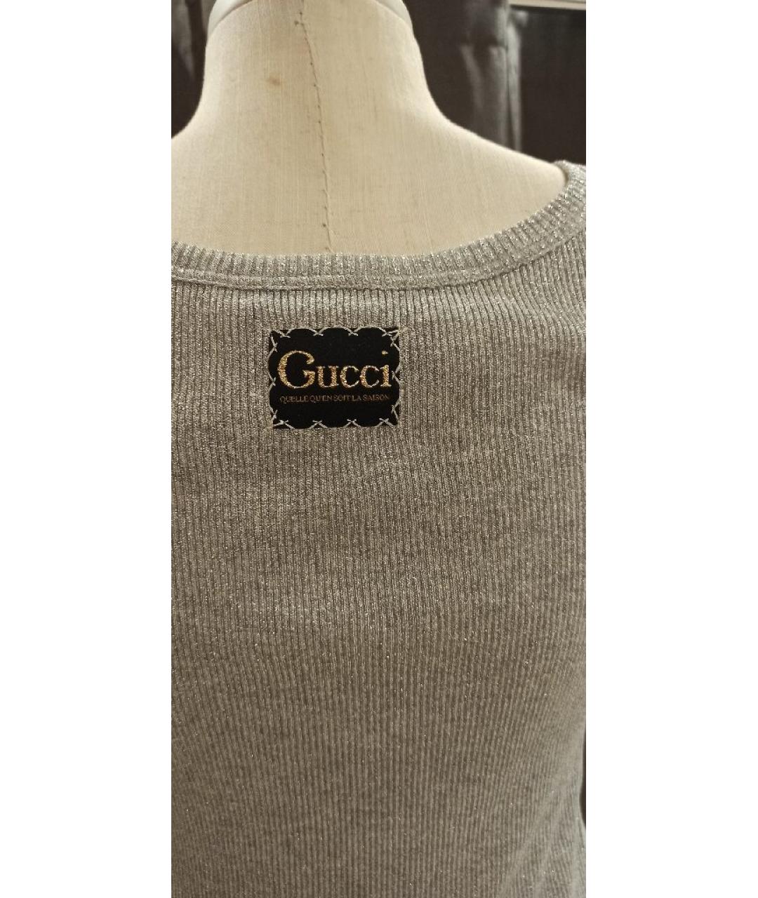 GUCCI Серебряная майка, фото 4