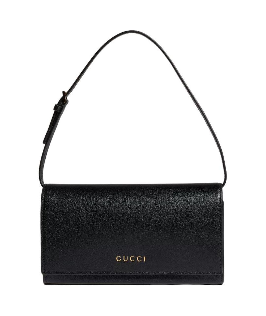 GUCCI Черная кожаная сумка через плечо, фото 1