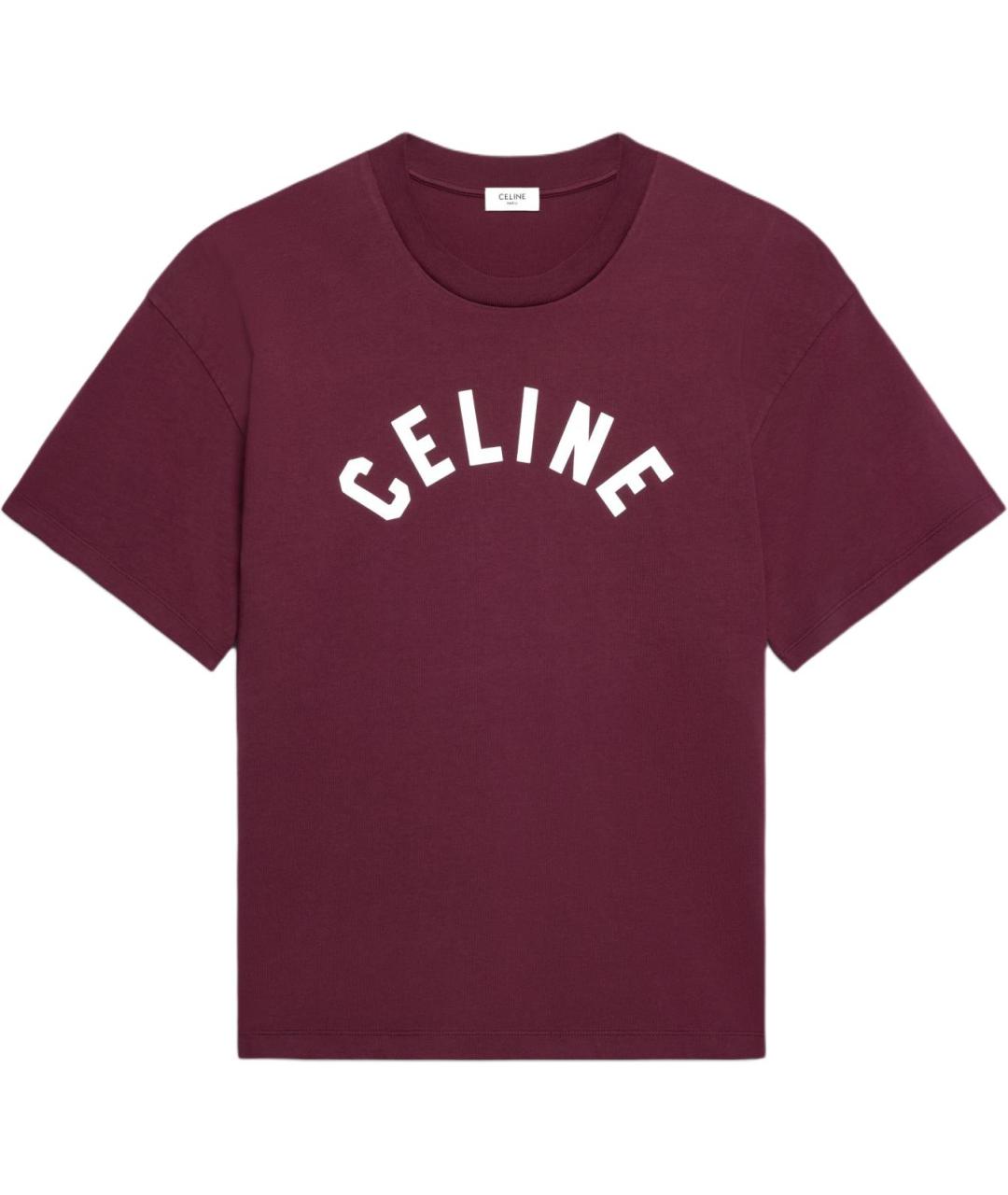 CELINE Бордовая футболка, фото 1