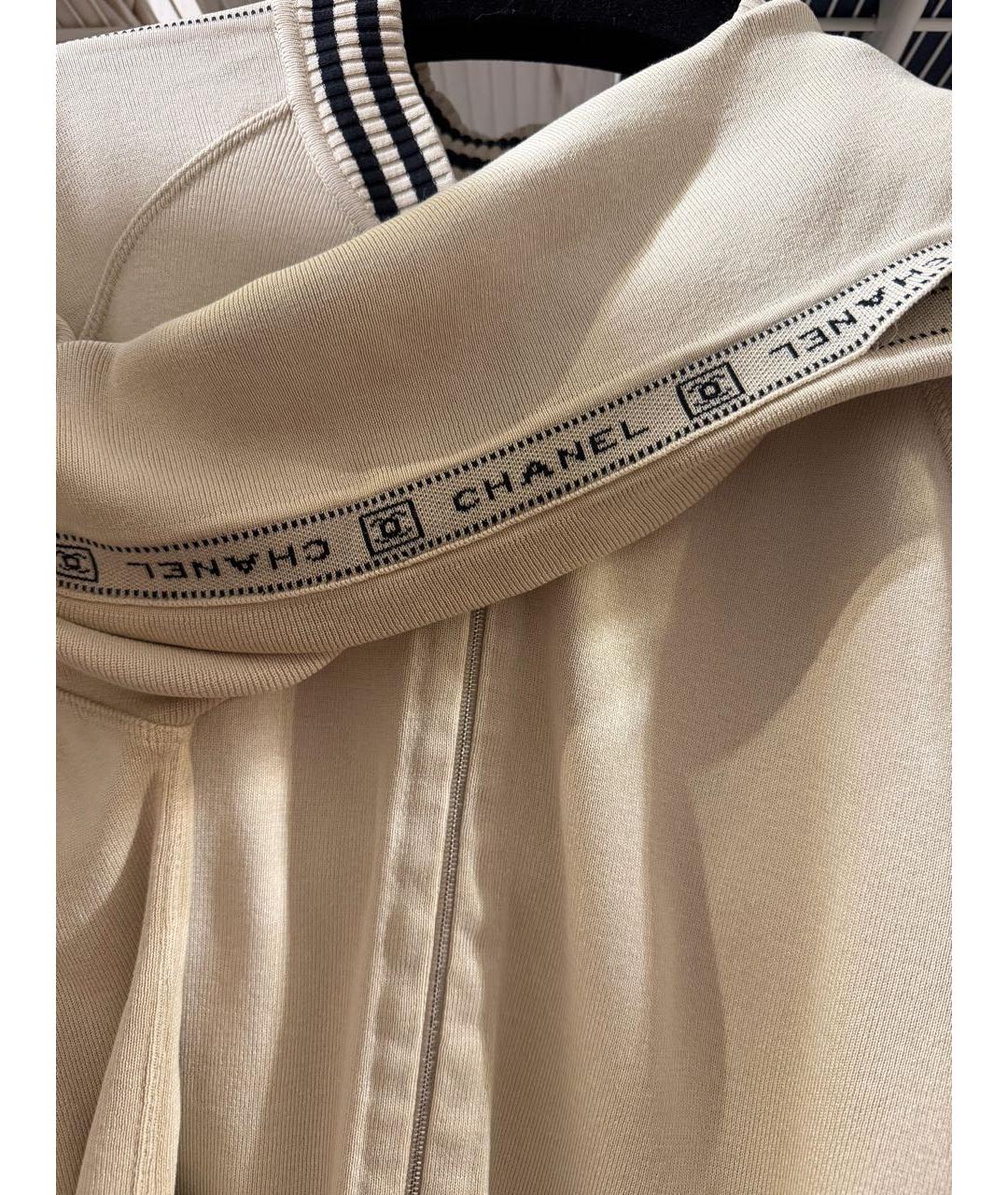 CHANEL Бежевая хлопковая спортивная куртка, фото 2