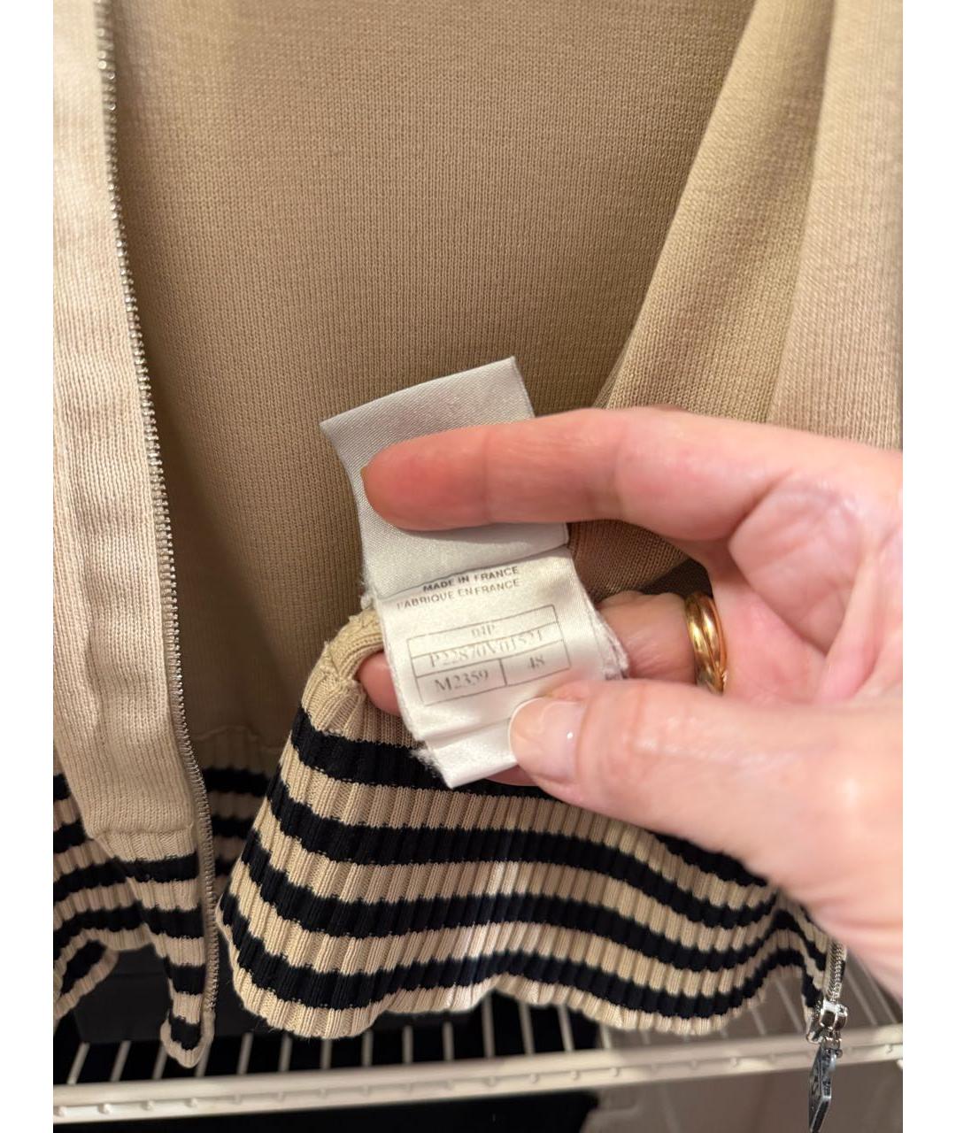 CHANEL Бежевая хлопковая спортивная куртка, фото 5