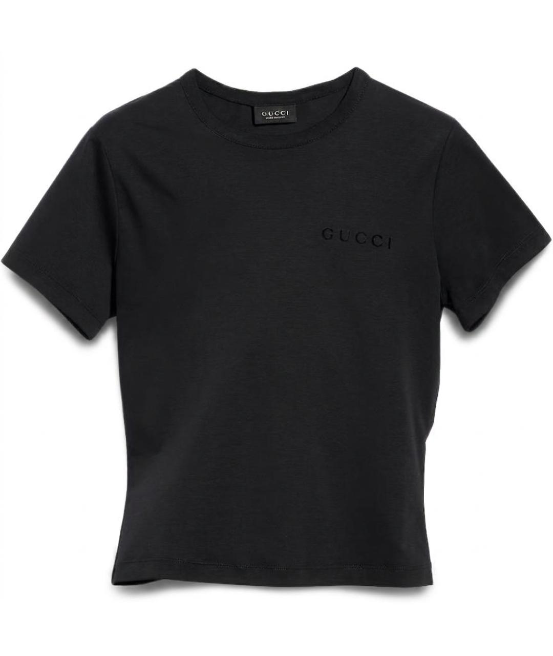 GUCCI Черная хлопковая футболка, фото 3