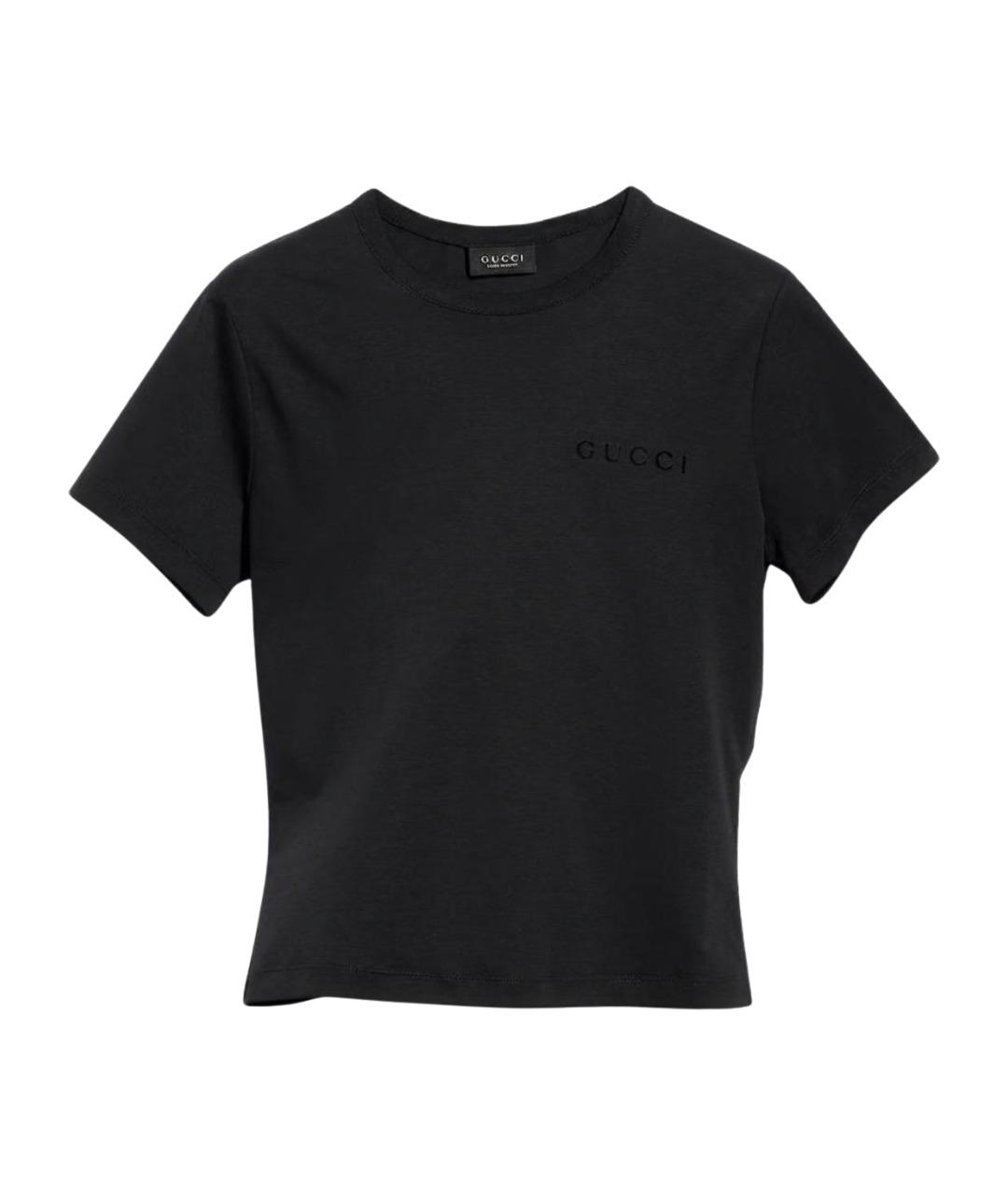 GUCCI Черная хлопковая футболка, фото 1