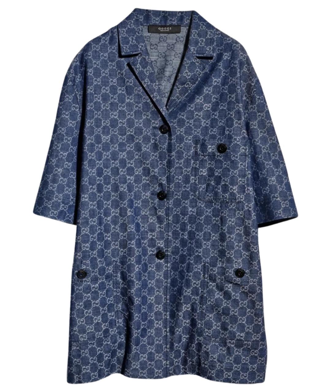 GUCCI Синяя хлопковая рубашка, фото 1