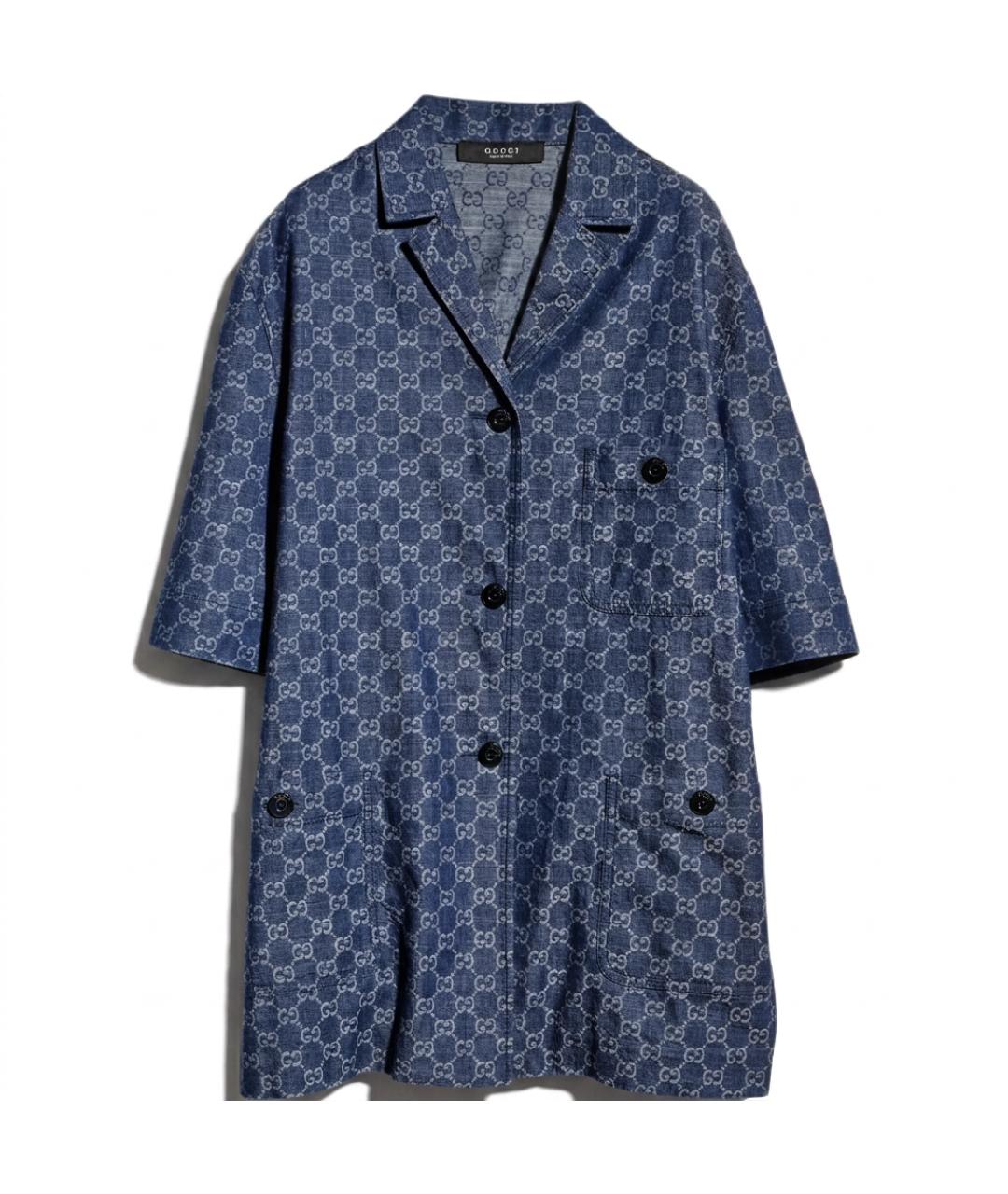 GUCCI Синяя хлопковая рубашка, фото 3