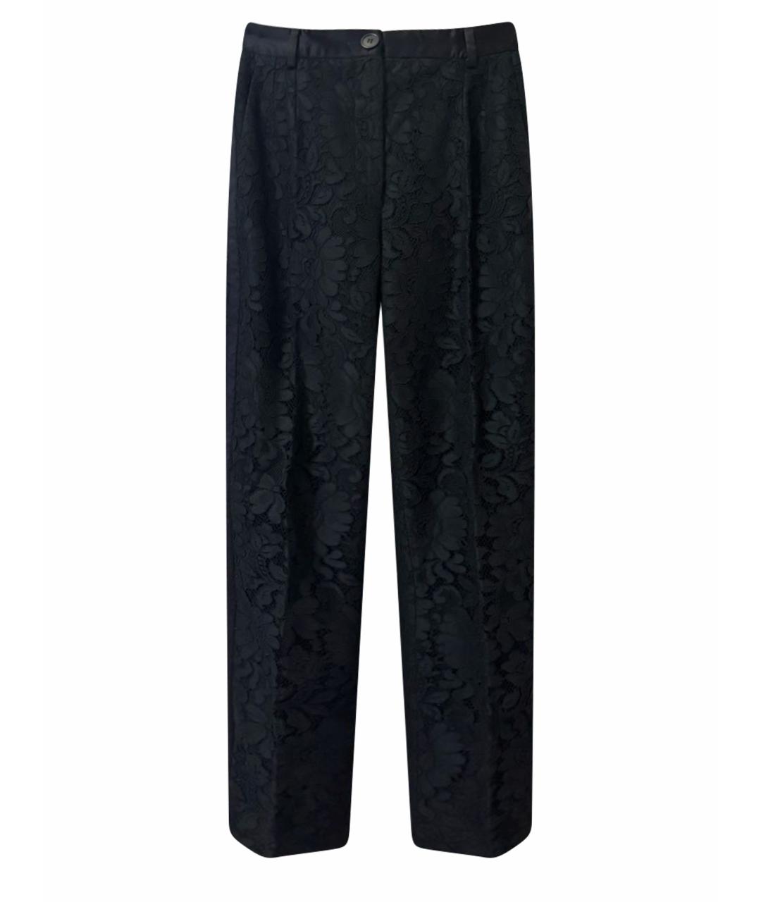 DOLCE&GABBANA Черные кружевные прямые брюки, фото 1
