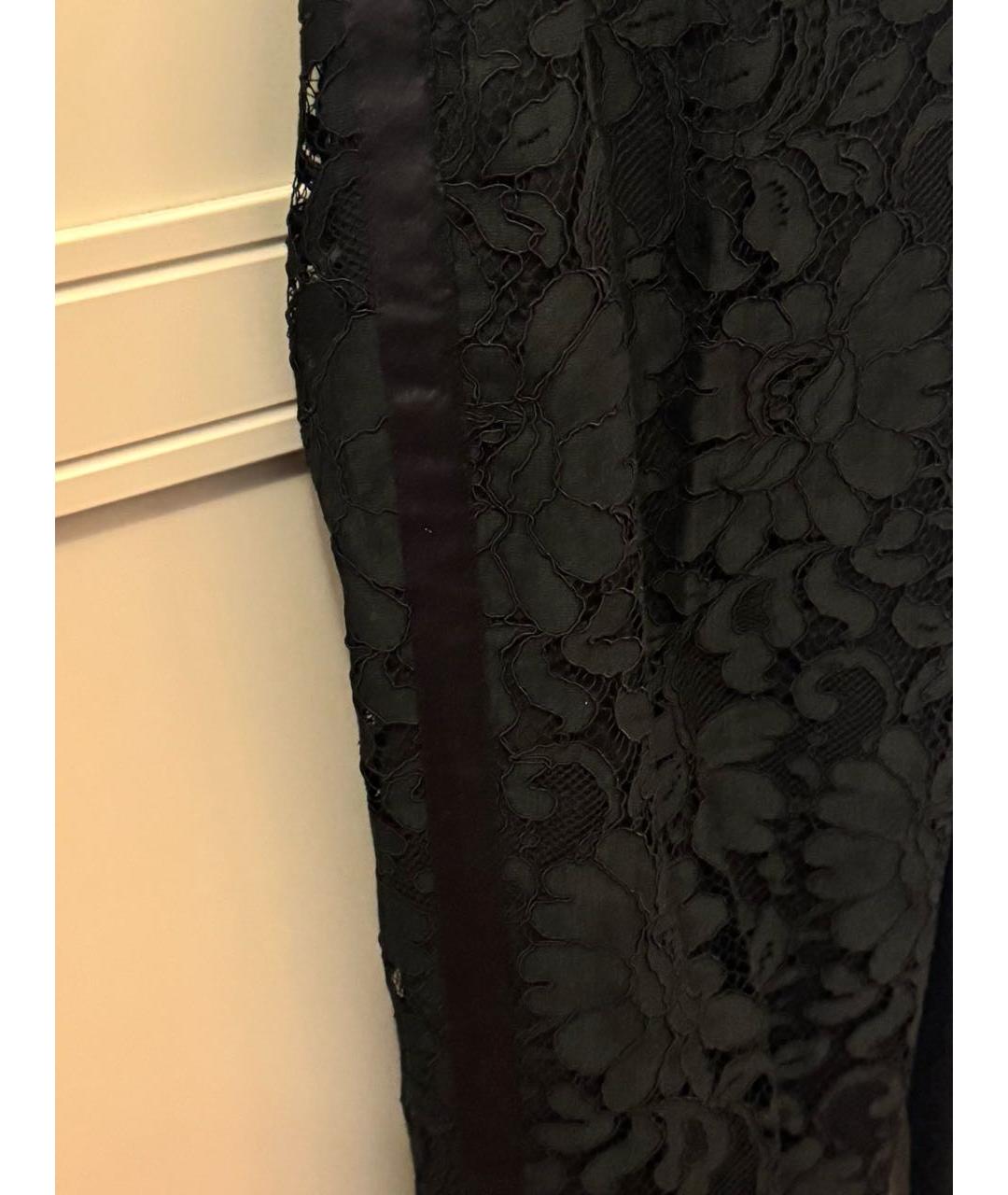DOLCE&GABBANA Черные кружевные прямые брюки, фото 4