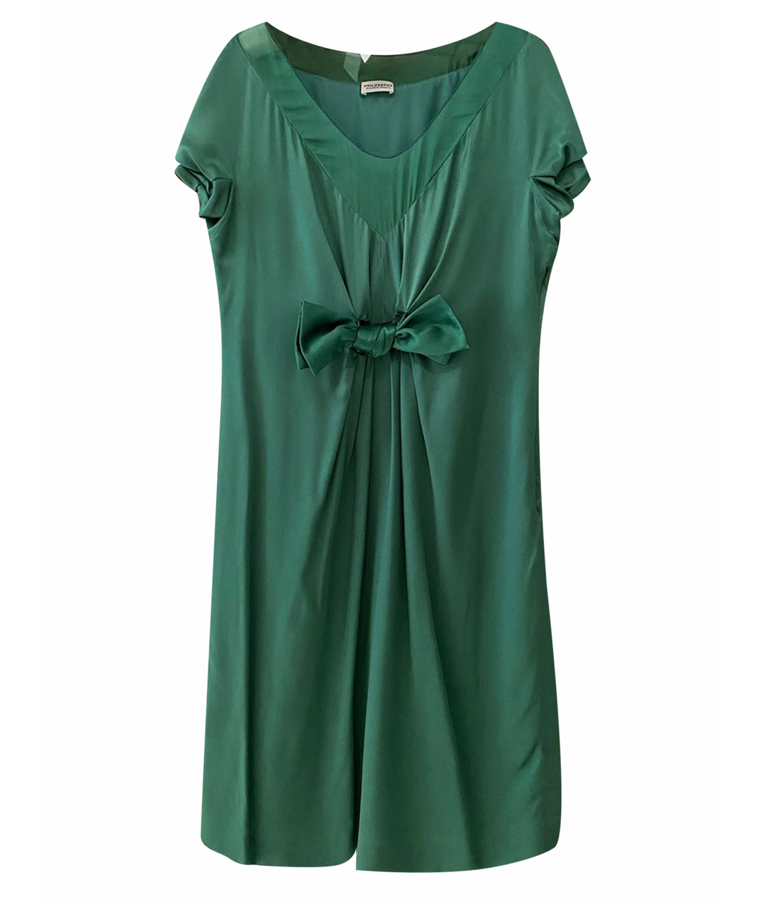ALBERTA FERRETTI Зеленые шелковое коктейльное платье, фото 1