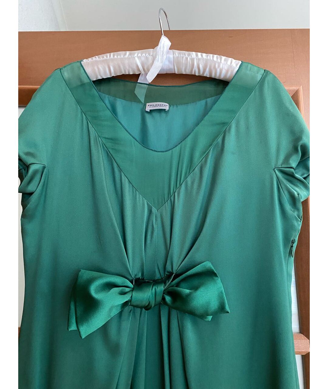 ALBERTA FERRETTI Зеленые шелковое коктейльное платье, фото 3