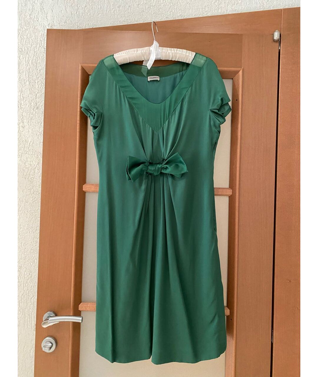 ALBERTA FERRETTI Зеленые шелковое коктейльное платье, фото 5