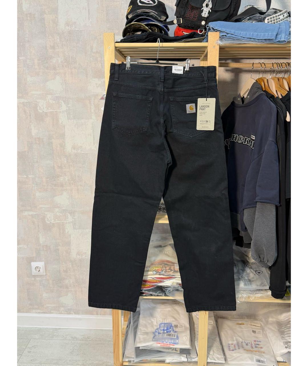 CARHARTT WIP Темно-синие хлопко-полиэстеровые прямые джинсы, фото 6