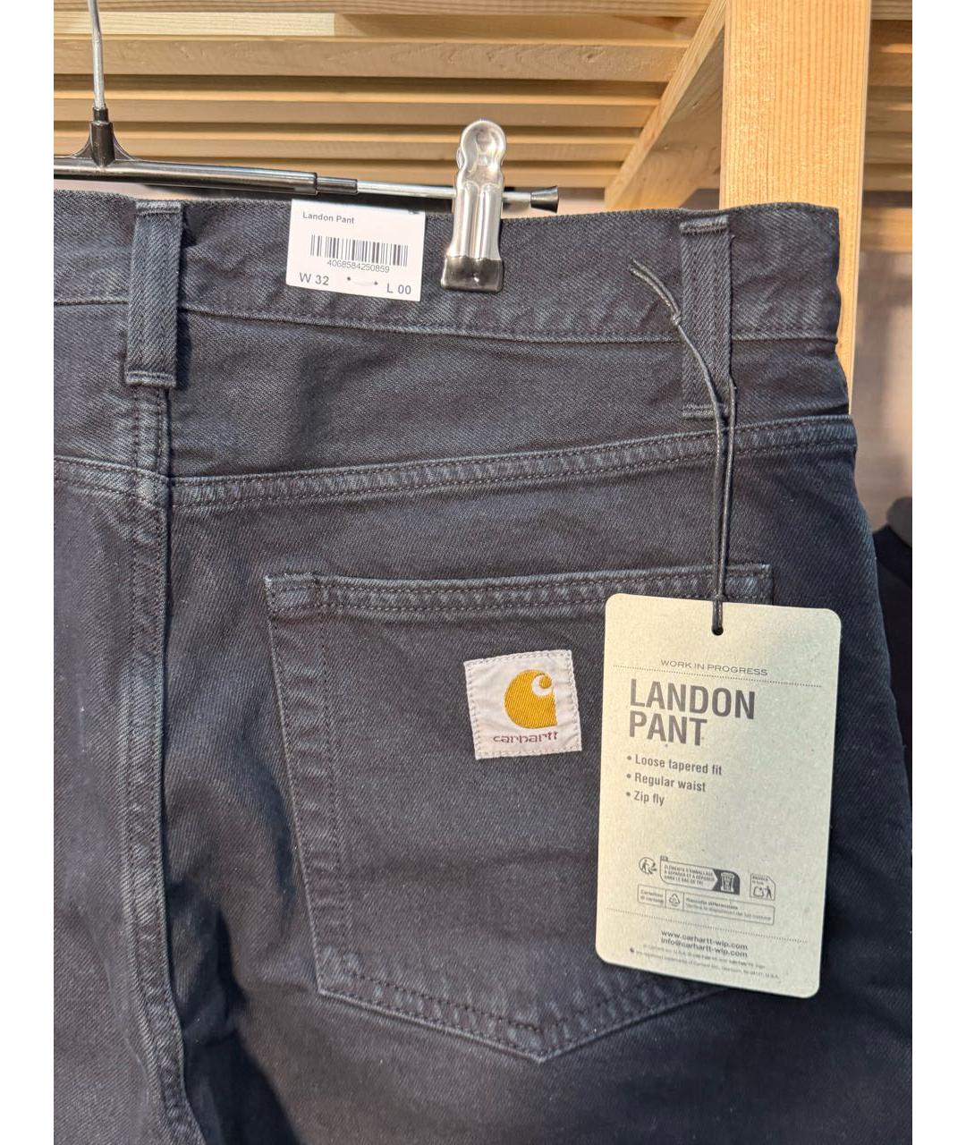 CARHARTT WIP Темно-синие хлопко-полиэстеровые прямые джинсы, фото 3