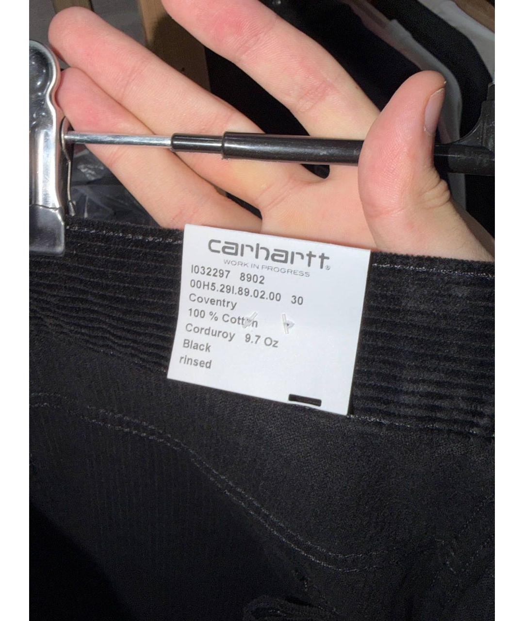 CARHARTT WIP Черные хлопко-полиэстеровые прямые джинсы, фото 3