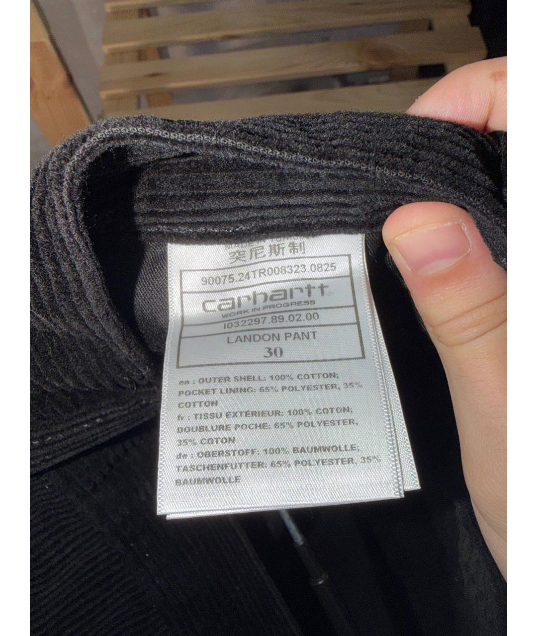 CARHARTT WIP Черные хлопко-полиэстеровые прямые джинсы, фото 4