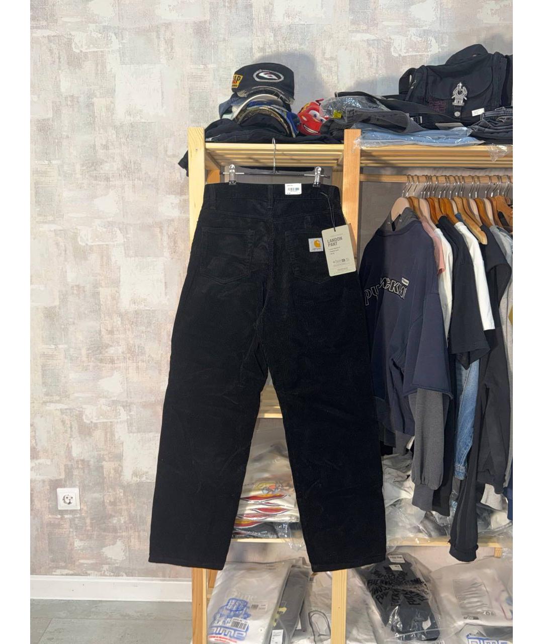 CARHARTT WIP Черные хлопко-полиэстеровые прямые джинсы, фото 5