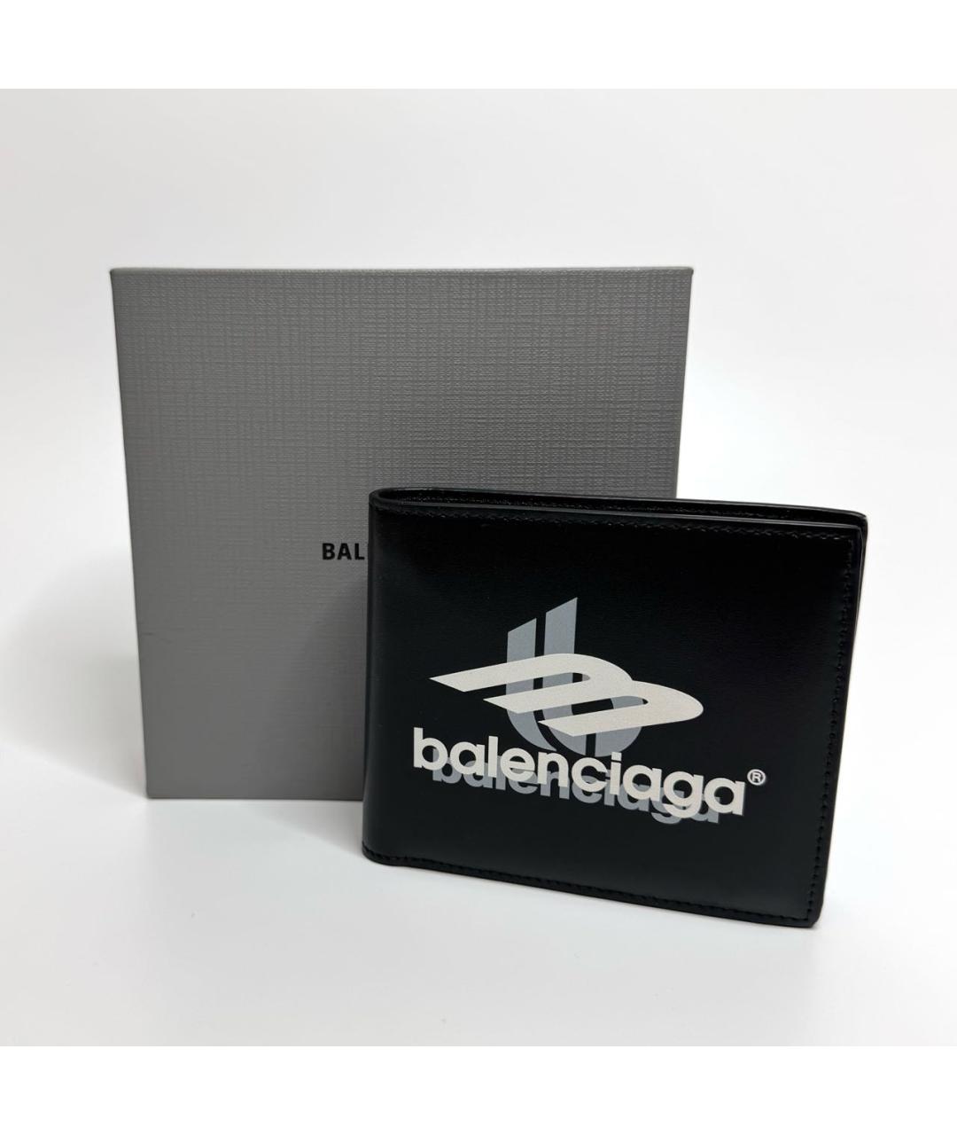 BALENCIAGA Черный кожаный кошелек, фото 2