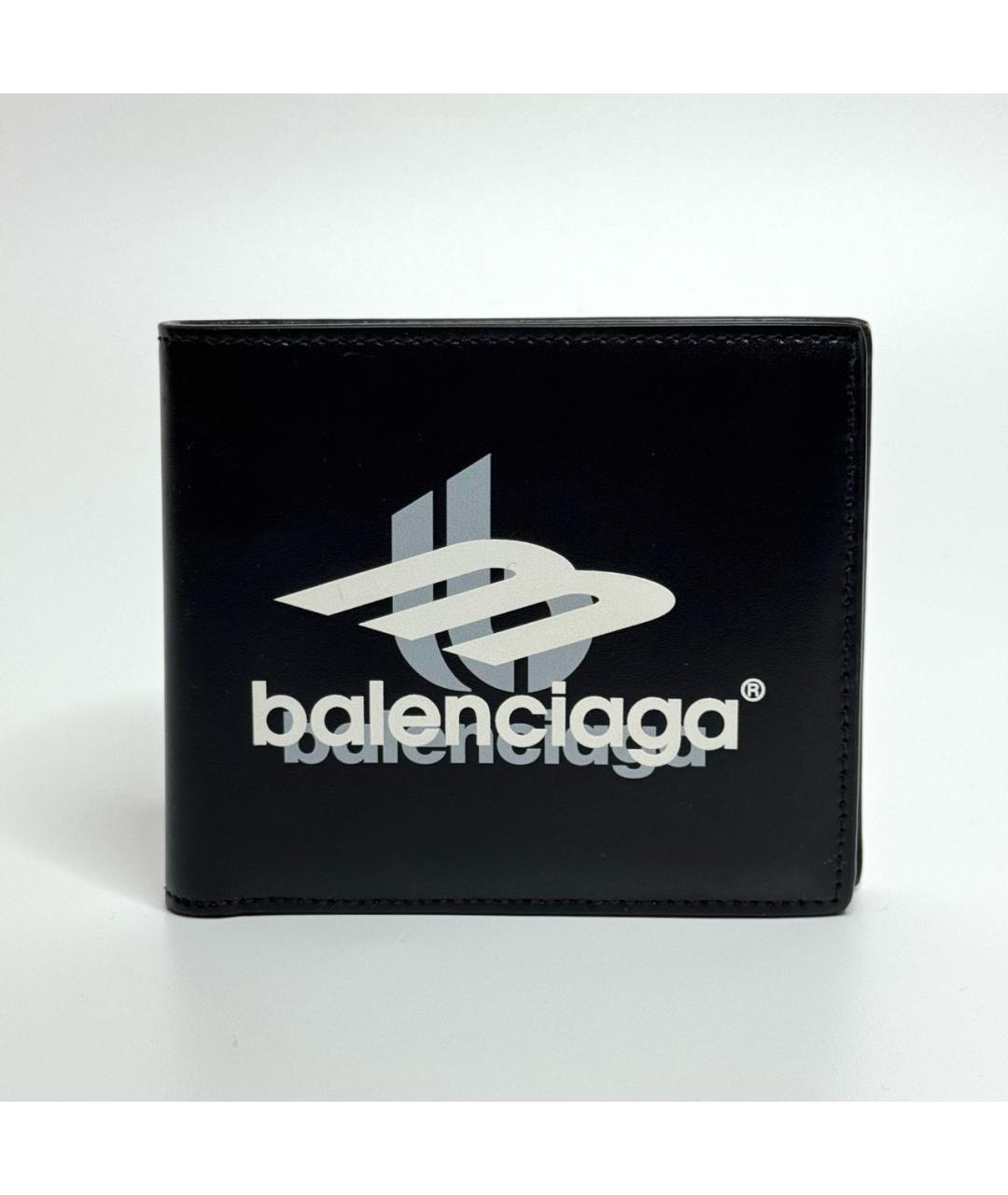 BALENCIAGA Черный кожаный кошелек, фото 4