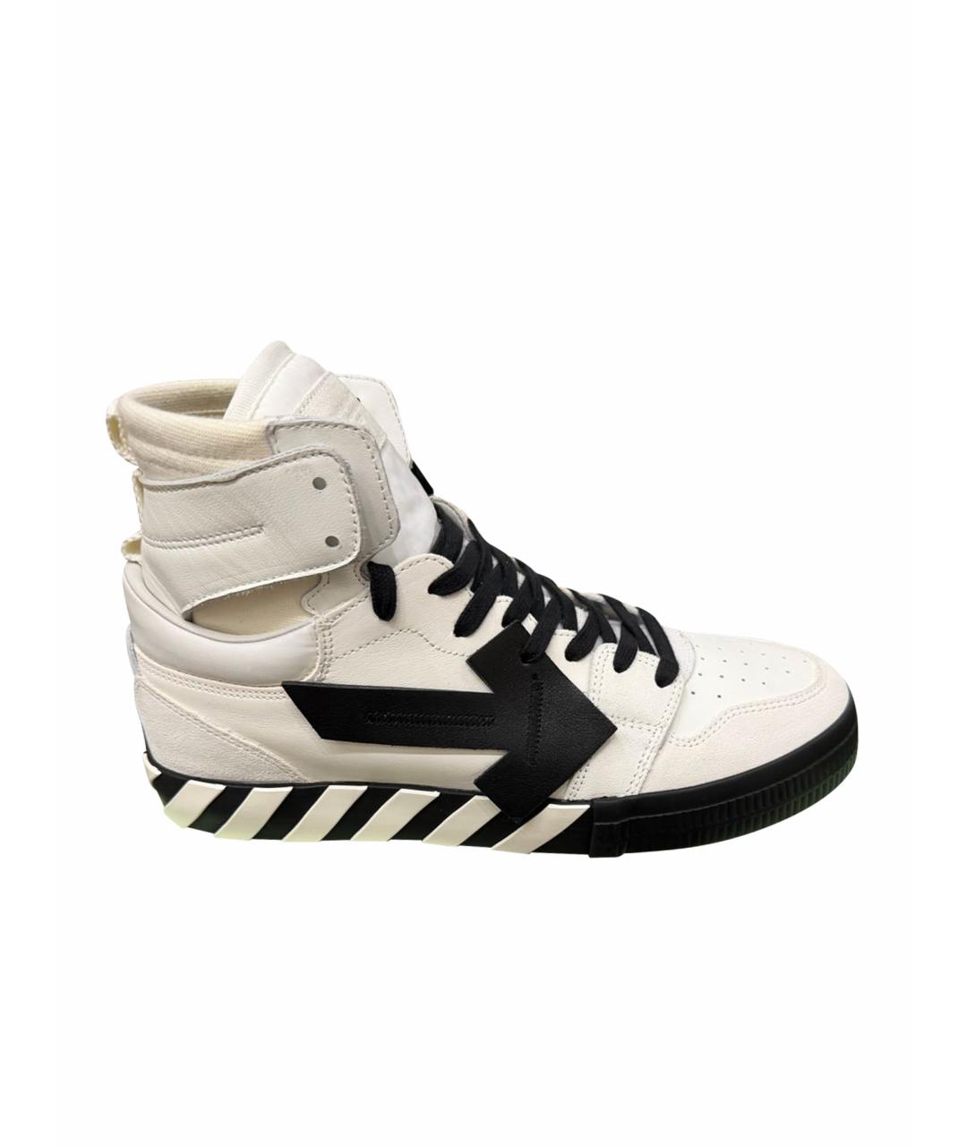 OFF-WHITE Белые кожаные высокие кроссовки / кеды, фото 1