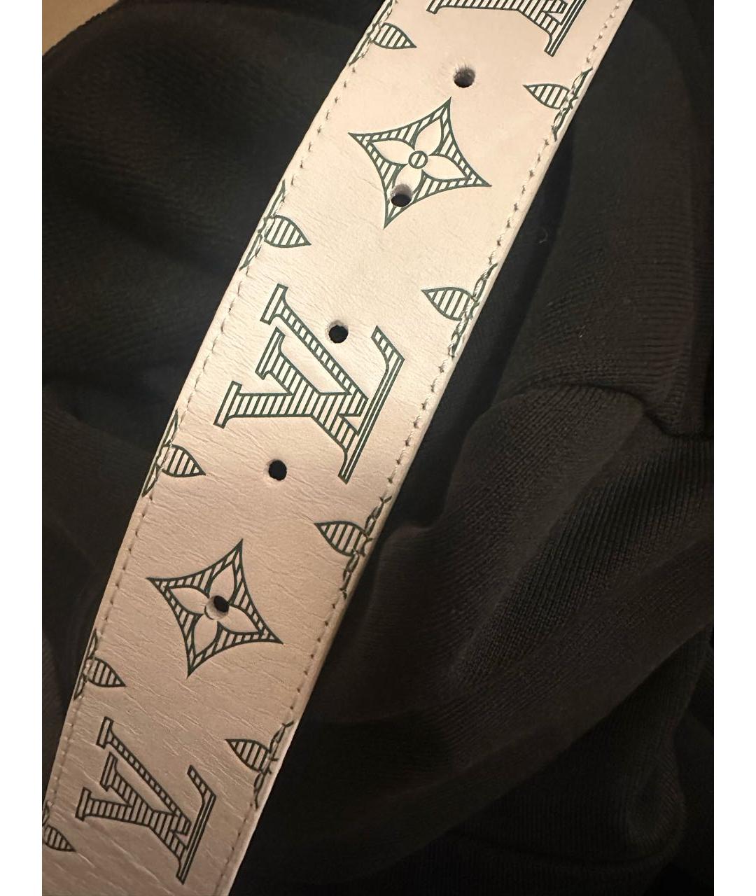 LOUIS VUITTON Белый кожаный ремень, фото 4