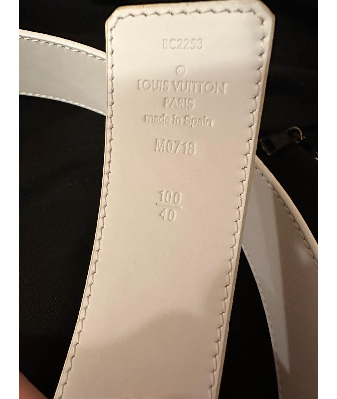 LOUIS VUITTON Белый кожаный ремень, фото 3