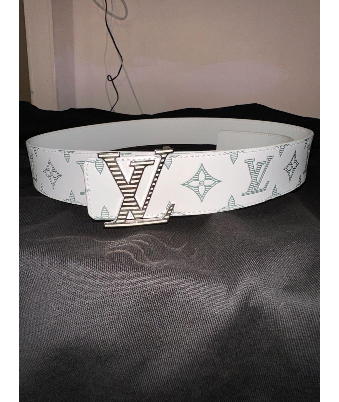 LOUIS VUITTON Белый кожаный ремень, фото 5