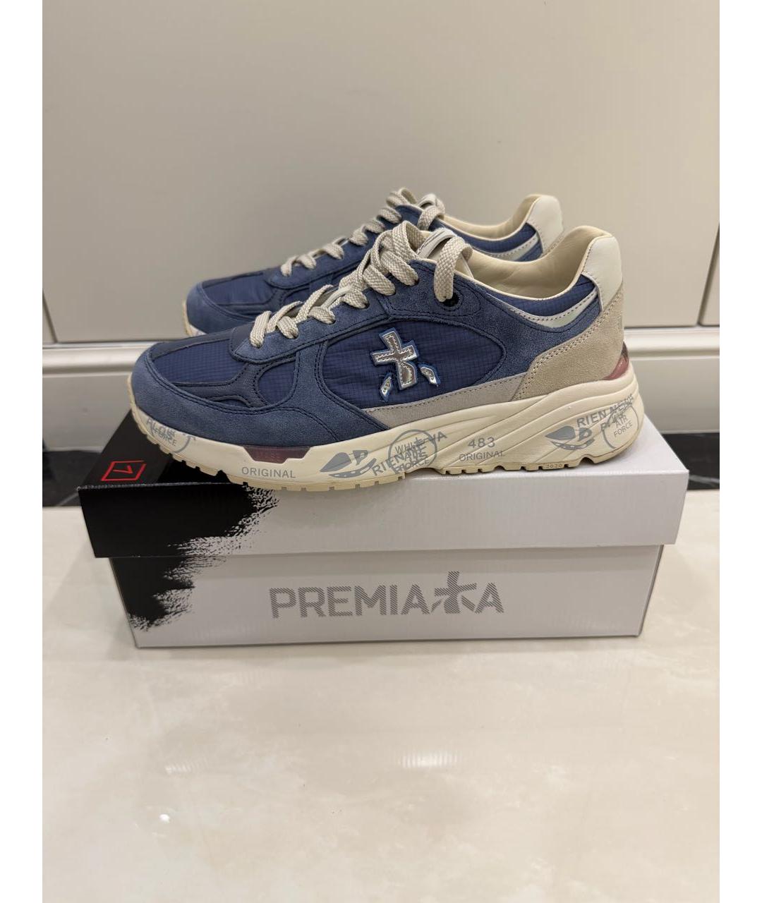 PREMIATA Голубые кожаные кроссовки, фото 8