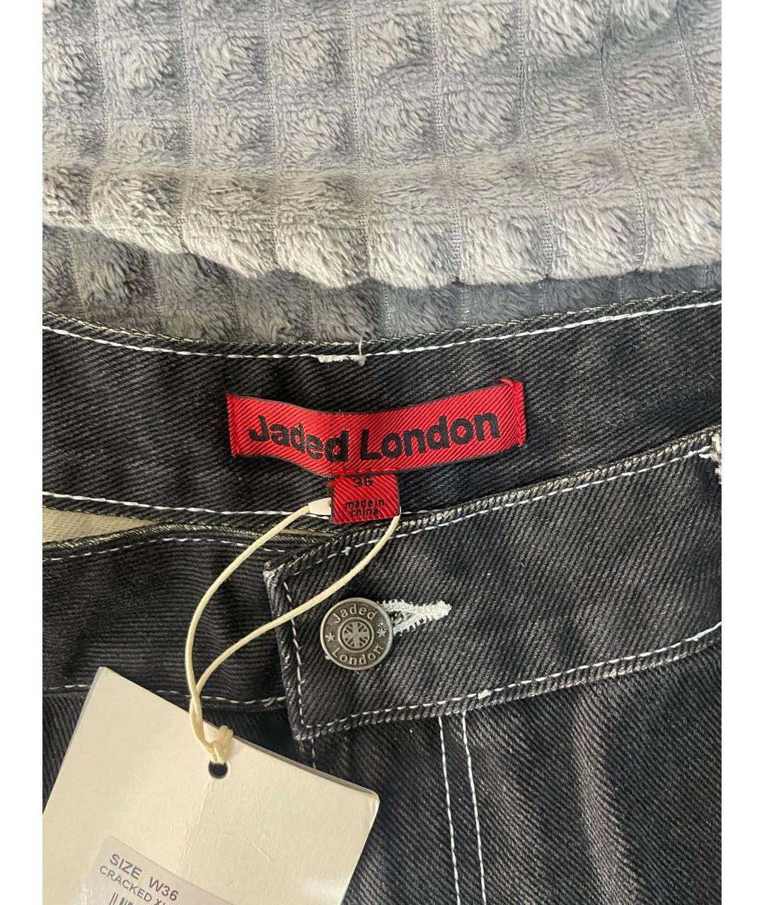 JADED LONDON Черные хлопковые прямые джинсы, фото 4