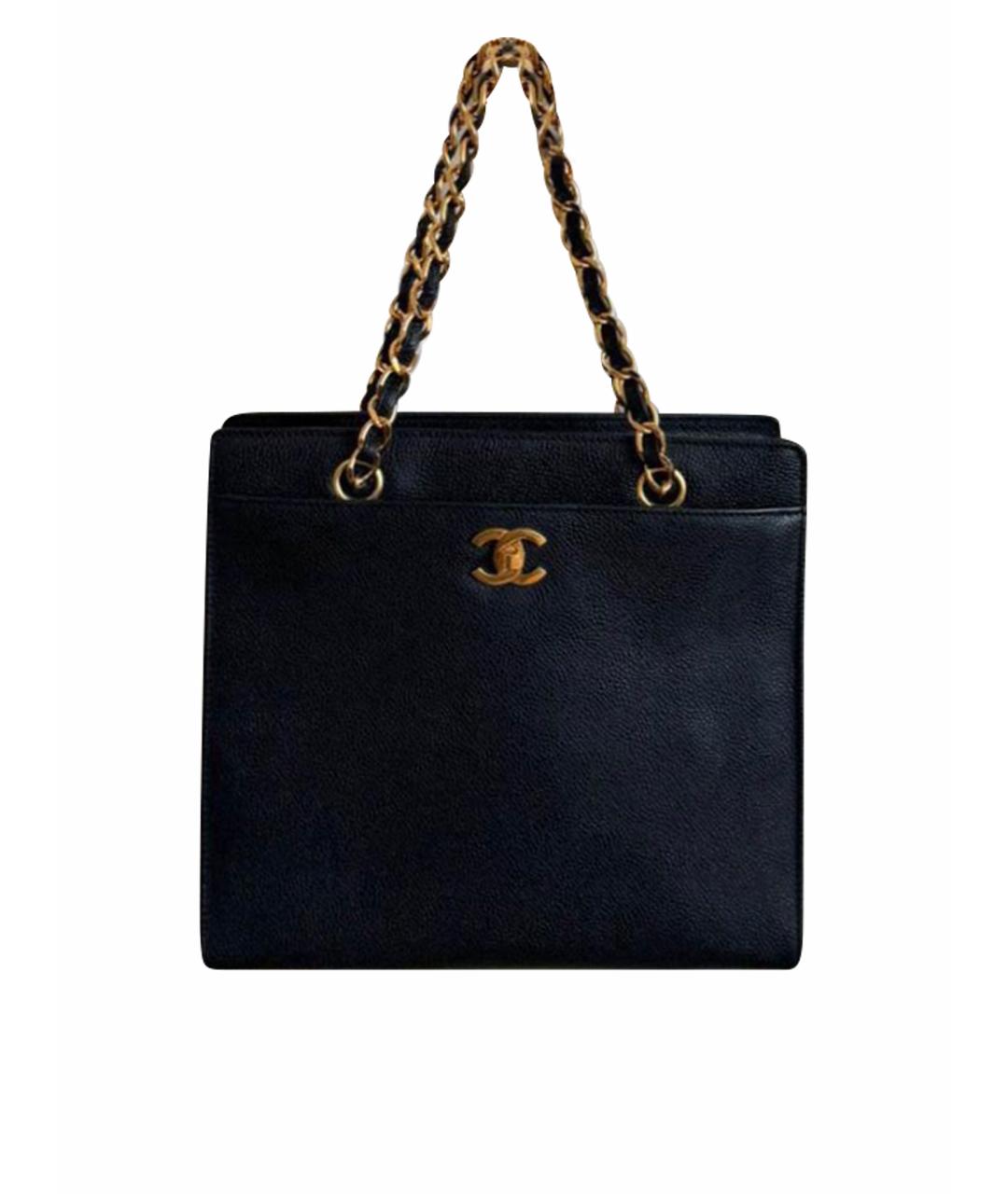 CHANEL Черная кожаная сумка тоут, фото 1