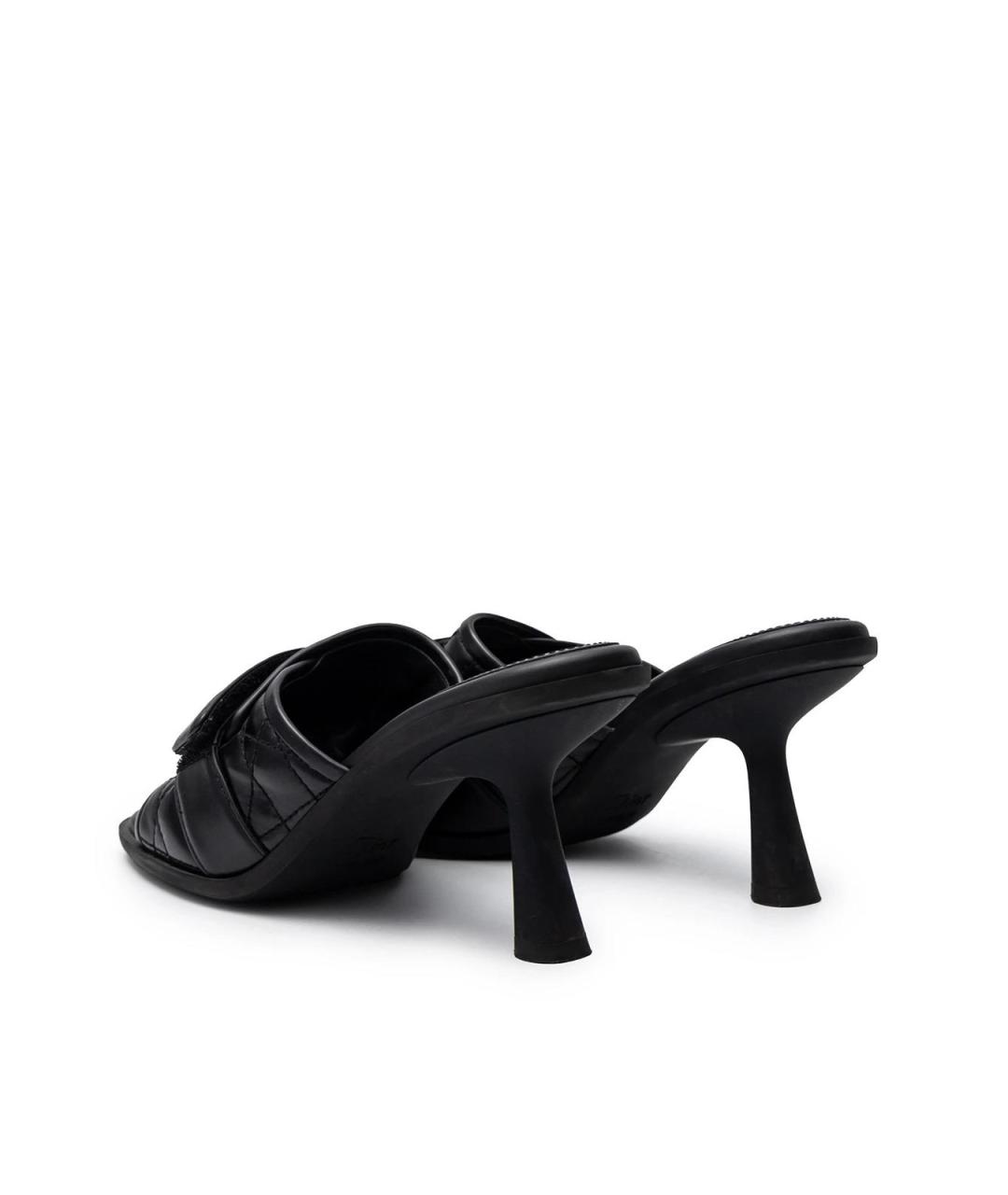 CHRISTIAN DIOR Черные кожаные босоножки, фото 4