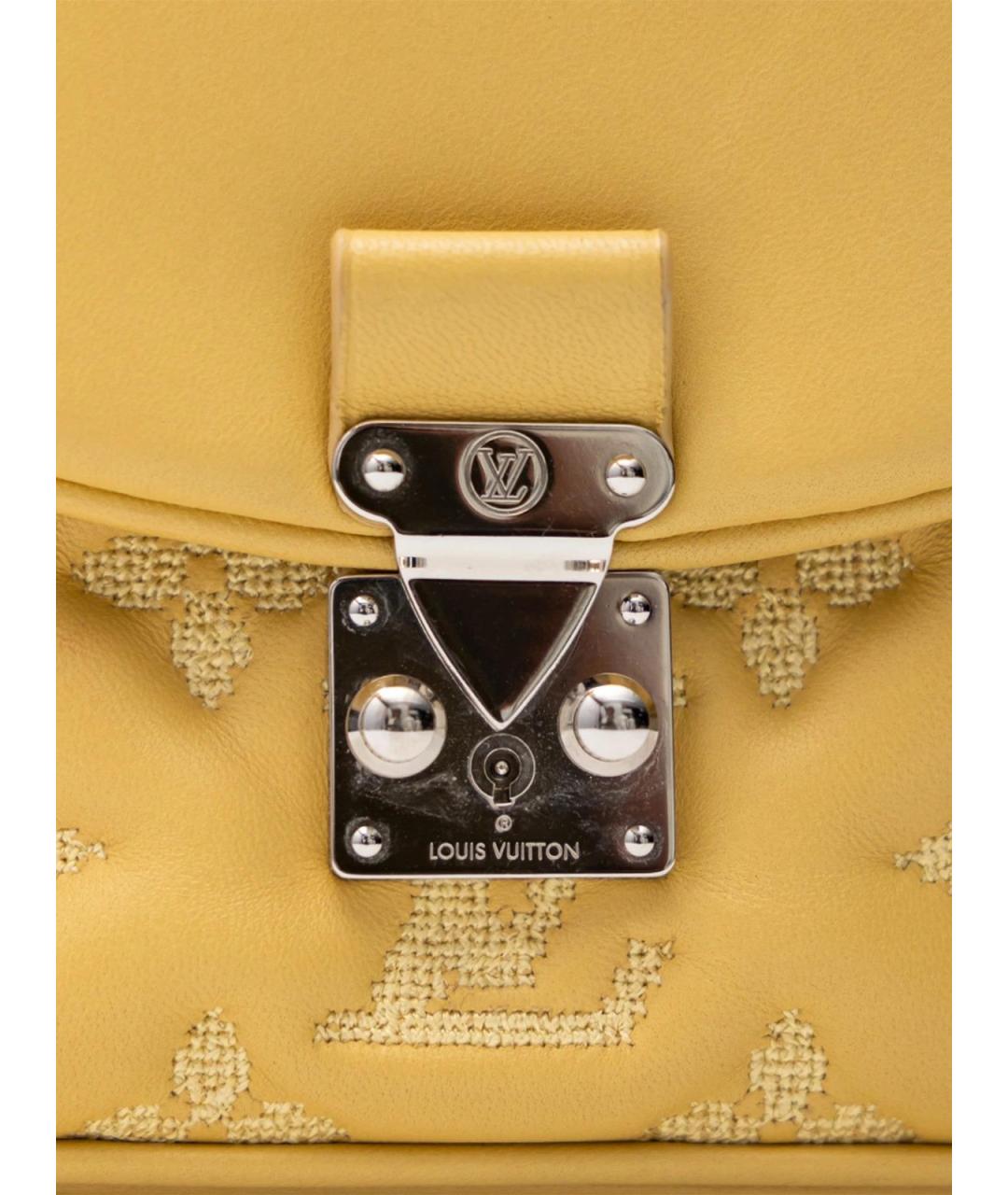 LOUIS VUITTON Желтая кожаная сумка тоут, фото 9