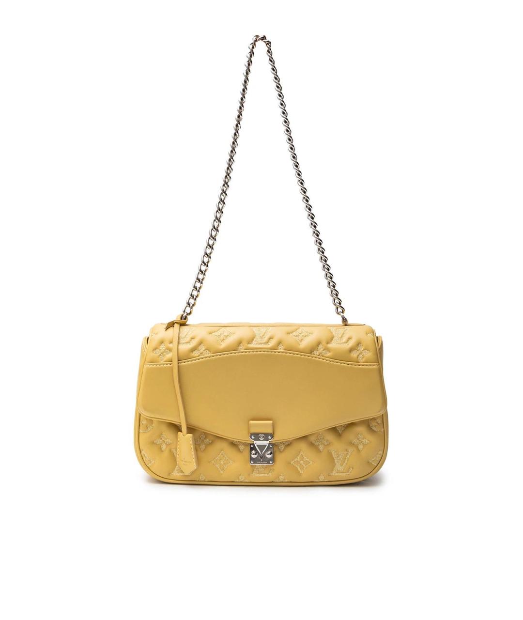 LOUIS VUITTON Желтая кожаная сумка тоут, фото 7