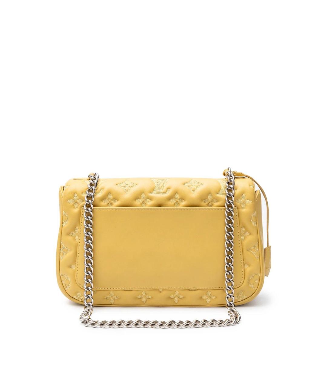 LOUIS VUITTON Желтая кожаная сумка тоут, фото 5