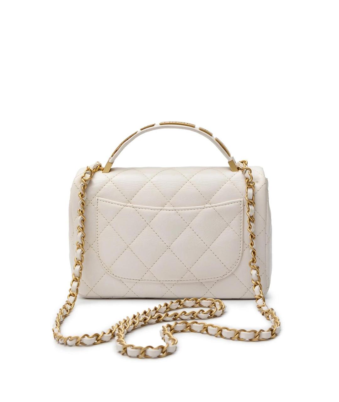 CHANEL Белая кожаная сумка тоут, фото 3